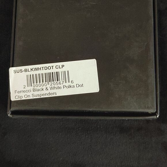 MEN'S FERRECCI BLK-WHT DOT CLIP END SUSPENDERS. - Picture 3 of 3